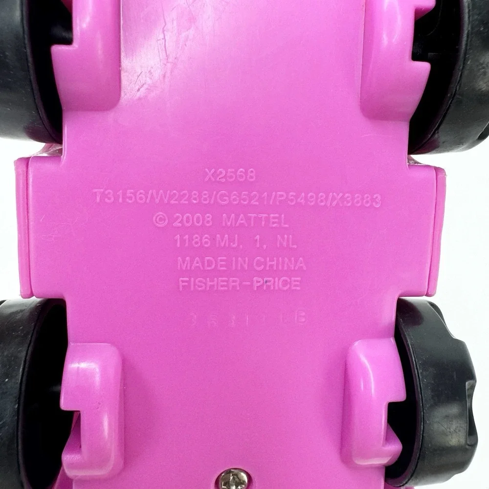 Vintage 2001 Mattel Fisher Price Little People Pink Jeep Truck Off Road Car Toy